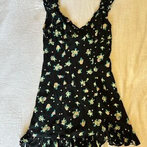 Free People Black Floral Mini Dress (“Like A Lady”)